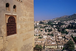 Colorful Mediterranean Landscape Prints: View of Granada from the Alhambra