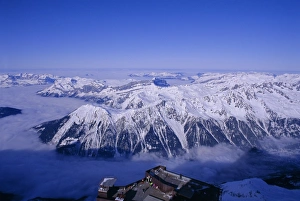 View of the Grand Massif and ski resort of Flaine, Aguile du Midi, Chamonix View of the Grand Massif and ski resort of Flaine, Aguile du Midi, Chamonix