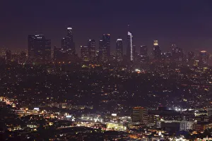 US West Coast Landscapes Prints: View from Griffith Observatory to Downtown, Los Angeles, California