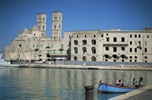 Mediterranean Harbour Views Prints: View across harbour to Duomo Vecchio