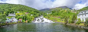 Sunnylvsfjorden Landscape Photography Prints: View of Hellesylt waterfall in Hellesylt