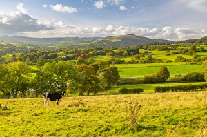 View of Hope Valley and countryside autumnal colours, Derbyshire Peak District View of Hope Valley and countryside autumnal colours, Derbyshire Peak District