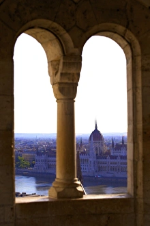 View of Hungarian Parliament Building from Fishermans Bastion, Budapest, Hungary, Europe View of Hungarian Parliament Building from Fishermans Bastion, Budapest, Hungary, Europe