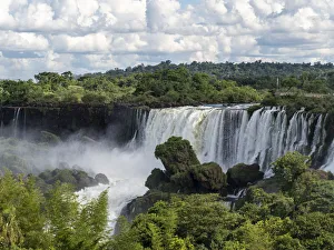 View of Iguacu Falls taken from the upper circuit boardwalk, UNESCO World Heritage Site View of Iguacu Falls taken from the upper circuit boardwalk, UNESCO World Heritage Site