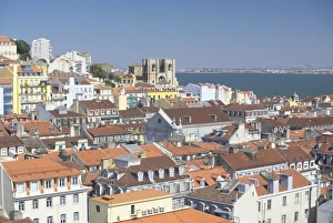 Contemporary Travel Destinations Prints: View of Lisbon old centre