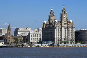 View of the Liverpool skyline and the Liver Building, from the Mersey ferry View of the Liverpool skyline and the Liver Building, from the Mersey ferry