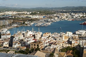 View from the Mirador del Rei Jaume I, Ibiza Castle, Old Town, Dalt Vila, Ibiza (Eivissa), Balearic Islands, Spain View from the Mirador del Rei Jaume I, Ibiza Castle, Old Town, Dalt Vila, Ibiza (Eivissa), Balearic Islands, Spain