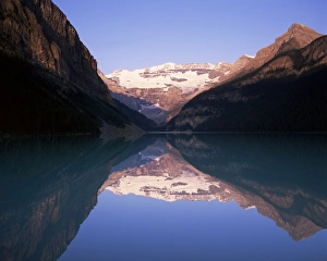 Canadian Rocky Prints: Lake Louise Print: Sunrise Reflections on Still Water