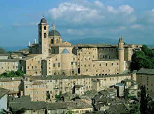 View from the north of the old centre of Urbino with View from the north of the old centre of Urbino with