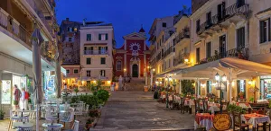 European World Heritage Sites Prints: View of restaurants in Mitropolis Square