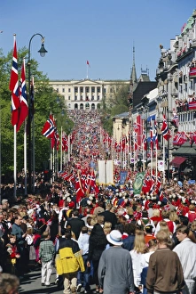 Print of Oslo's Royal Palace on Norwegian National Day