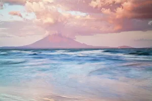 Prints of View from San Jorge of Conception Volcano, Ometepe Island, Nicaragua, Central America Images Dated 2009 February: Ometepe Island Print: Conception Volcano View from San Jorge