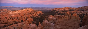 Rugged Rock Formations USA Prints: View from Sunset Point at sunset