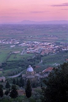 Tuscany Italy Views Prints: View from the town at sunset