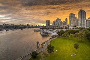 View of Vancouver skyline and False Creek as viewed from Cambie Street Bridge, Vancouver View of Vancouver skyline and False Creek as viewed from Cambie Street Bridge, Vancouver