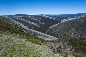 Colourful Australian Landscapes Prints: View over the Victorian Alps mountain range, Victoria, Australia, Pacific