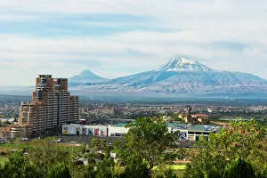 Prints of View over Yerevan and Mount Ararat, Yerevan, Armenia, Caucasus, Asia Armenia Prints: Yerevan Print with Mount Ararat View