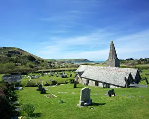 Views of Camel Estuary from the churchyard, St. Enodoc Church, Rock, North Cornwall Views of Camel Estuary from the churchyard, St. Enodoc Church, Rock, North Cornwall