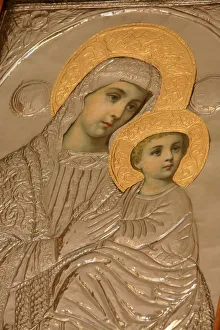 Macedonia Prints: Virgin and Child Greek Orthodox Icon Print