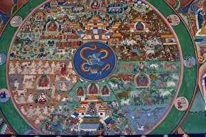 Temple Prints: Punakha Dzong Wheel of Life Print
