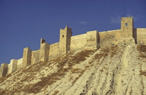 Prints of Walls of The Citadel, seen from the moat, Aleppo, UNESCO World Heritage Site, Syria, Middle East Syria Prints: Aleppo Citadel Print, Moat View