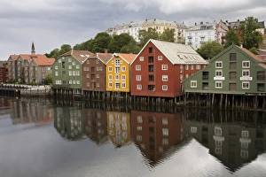 Warehouses on Bryggen waterfront in Old Town District, Trondheim, Nord-Trondelag Region Warehouses on Bryggen waterfront in Old Town District, Trondheim, Nord-Trondelag Region