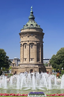 Wasserturm Germany Prints: Wasserturm (Water Tower), Mannheim, Baden Wurttemberg, Germany, Europe