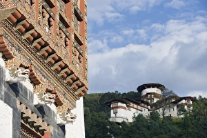 Watch tower at Trongsa Dzong (Chokhor Raptentse), dating from 1648, Bhutan, Asia Watch tower at Trongsa Dzong (Chokhor Raptentse), dating from 1648, Bhutan, Asia