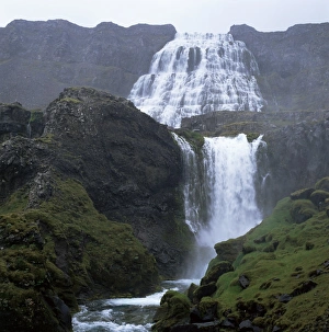 Western Iceland Landscapes Prints: Waterfall, Dynjandi
