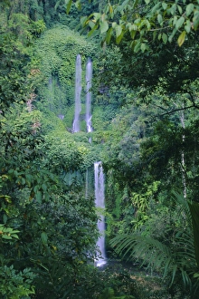 Waterfall on the northern slopes of 3726m Mt Rinjani volcano Waterfall on the northern slopes of 3726m Mt Rinjani volcano