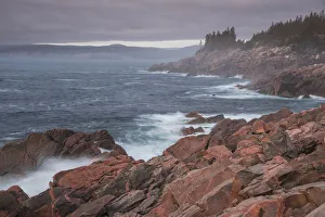 Waves crashing on rocks, Green Cove Look Off, Lackies Head, Cape Breton National Park Waves crashing on rocks, Green Cove Look Off, Lackies Head, Cape Breton National Park