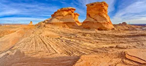 Wavy sandstone formation called Beehive Rock in Glen Canyon Recreation Area Wavy sandstone formation called Beehive Rock in Glen Canyon Recreation Area