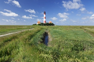 Rural Germany Scenery Prints: Westerheversand Lighthouse, Westerhever