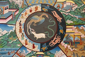 Samsara Prints: Wheel of Life Print featuring Rooster, Snake and Pig
