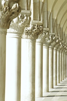 St Marks Square Architecture Prints: White columns of the Ducale Palace
