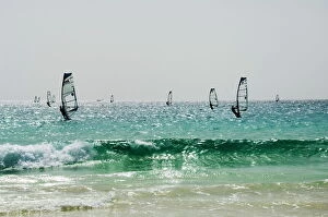 Santa Maria Collection: Wind surfing at Santa Maria on the island of Sal (Salt), Cape Verde Islands, Africa