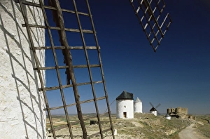 European Windmills Prints: Windmills and castle