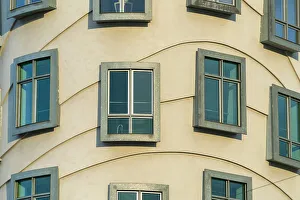 Dancing House Prague Prints: Detail of windows of Dancing House (Fred and Ginger)