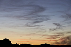 Arizona Sunset Prints: Wispy clouds at sunset, White Pocket