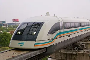Worlds first commercial Magnetic Levitation Train (Maglev), which runs from Shanghai International airport to Pudong Worlds first commercial Magnetic Levitation Train (Maglev), which runs from Shanghai International airport to Pudong