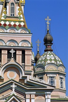 Kazakhstan Prints: Wooden Print of Nail-Free Zenkov Cathedral, 1904