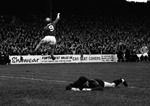 Bobby Charlton celebrates scoring against Manchester City in 1967 Bobby Charlton celebrates scoring against Manchester City in 1967