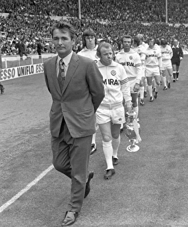Brian Clough leads Leeds United onto the pitch for the 1974 Charity Shield Brian Clough leads Leeds United onto the pitch for the 1974 Charity Shield