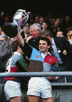 Will Carling of Harlequins with the 1991 Pilkington Cup Will Carling of Harlequins with the 1991 Pilkington Cup