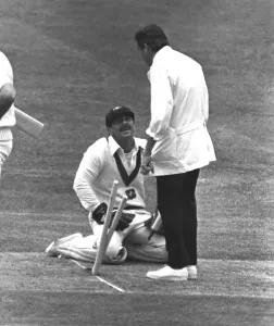 Lords Cricket Ground Prints: Rod Marsh appeals to Dickie Bird Print