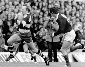 David Duckham makes a break for Coventry in the 1974 RFU Cup Final David Duckham makes a break for Coventry in the 1974 RFU Cup Final