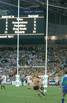 Elton Flatley kicks a penalty to send the 2003 World Cup Final into extra-time Elton Flatley kicks a penalty to send the 2003 World Cup Final into extra-time