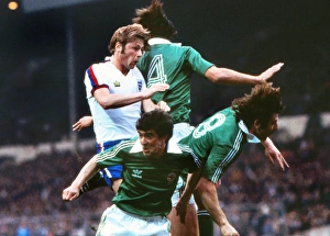 Englands Brian Greenhoff takes on Northern Ireland - 1978 British Home Championship Englands Brian Greenhoff takes on Northern Ireland - 1978 British Home Championship