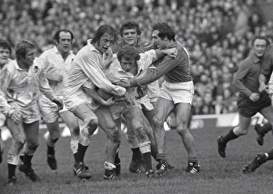 Englands Tony Neary and Chris Ralston battle with France - 1975 Five Nations Englands Tony Neary and Chris Ralston battle with France - 1975 Five Nations