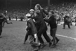 Everton goalkeeper Gordon West is congratulated by young fans after victory over Leeds - 1968 FA Cup Everton goalkeeper Gordon West is congratulated by young fans after victory over Leeds - 1968 FA Cup